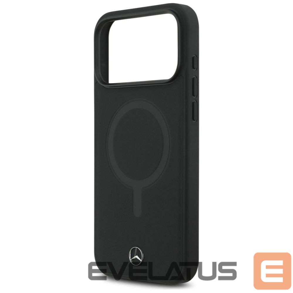 Kitos prekės Mercedes-Benz Mercedes Plain Smooth Leather MagSafe Case for iPhone 17 Pro Max - Black