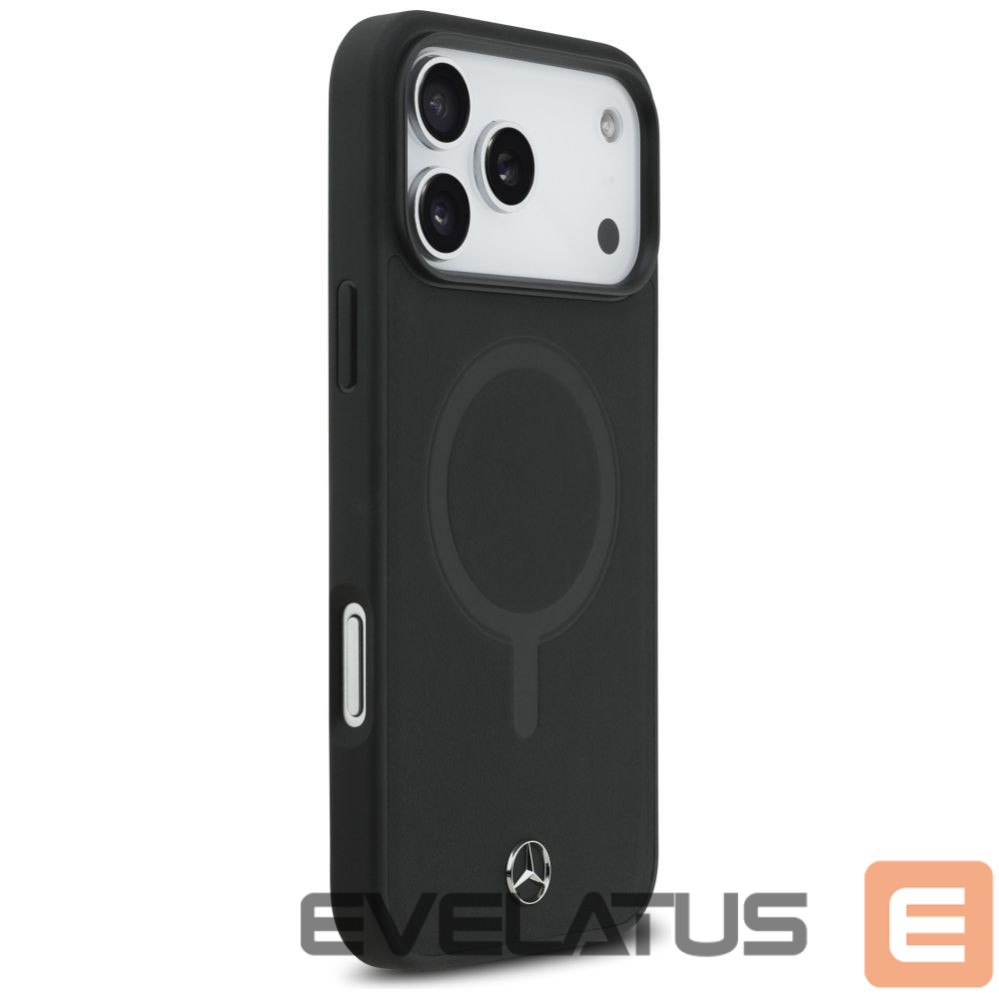 Kitos prekės Mercedes-Benz Mercedes Plain Smooth Leather MagSafe Case for iPhone 17 Pro Max - Black
