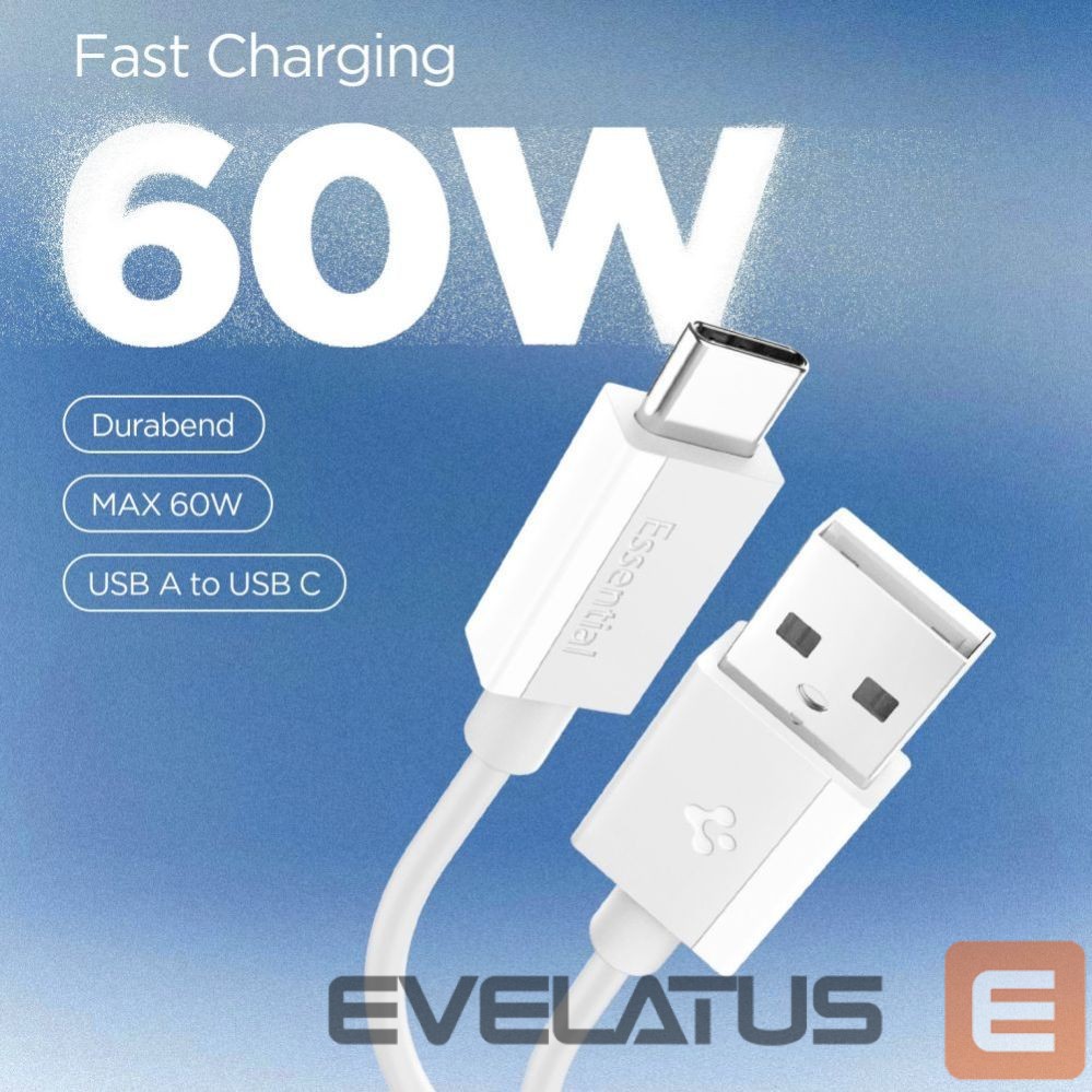 Kitos prekės Spigen Spigen EB6010AC USB-A / USB-C 60W Cable 100 cm - White