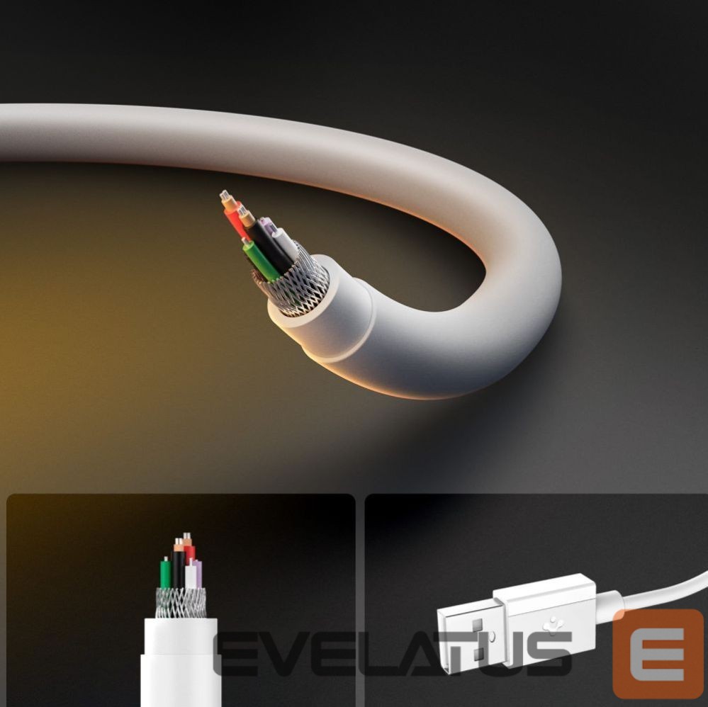 Kitos prekės Spigen Spigen EB6010AC USB-A / USB-C 60W Cable 100 cm - White