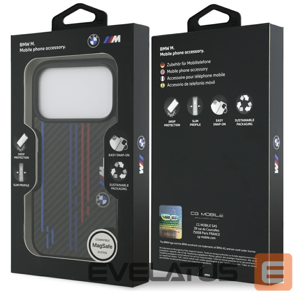 Kitos prekės BMW BMW M Kevlar Lines & Logo MagSafe Case for iPhone 17 Pro - Black