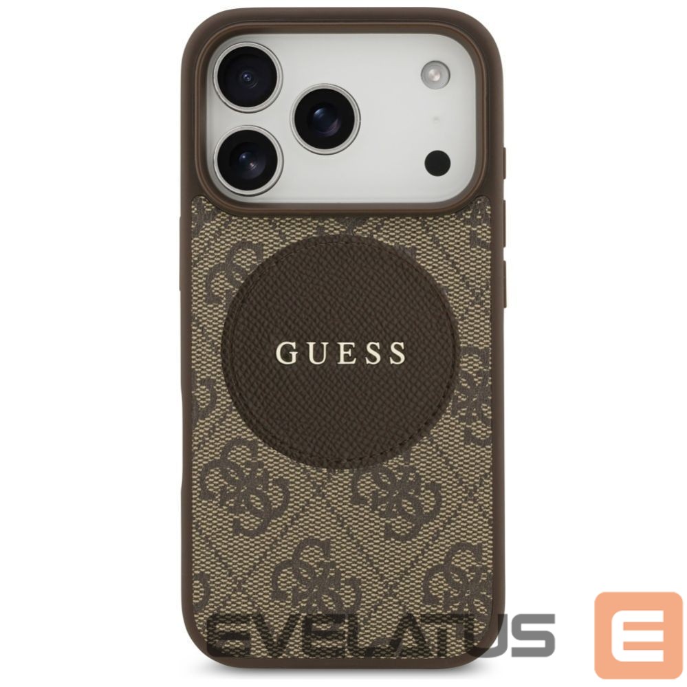 Kitos prekės Guess Guess 4G Circle Classic Logo MagSafe case for iPhone 17 Pro - brown