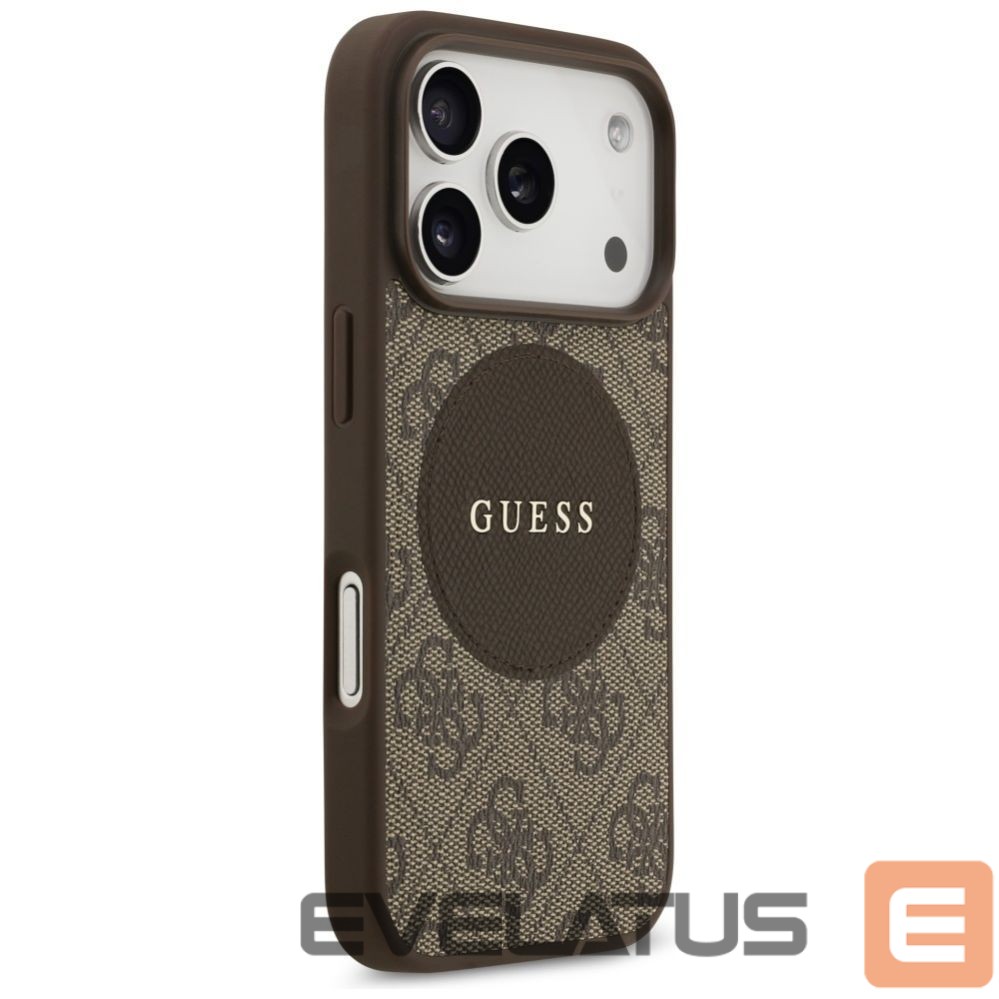 Kitos prekės Guess Guess 4G Circle Classic Logo MagSafe case for iPhone 17 Pro - brown