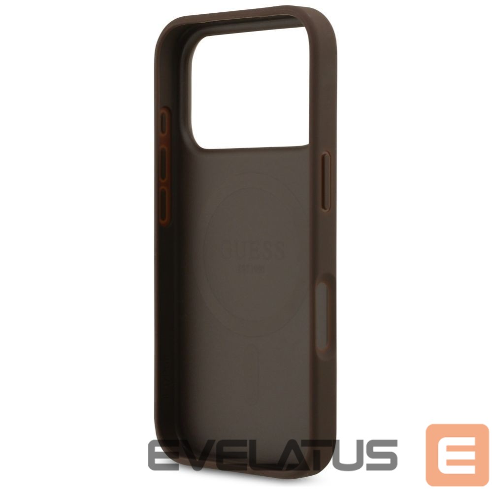 Kitos prekės Guess Guess 4G Circle Classic Logo MagSafe case for iPhone 17 Pro - brown