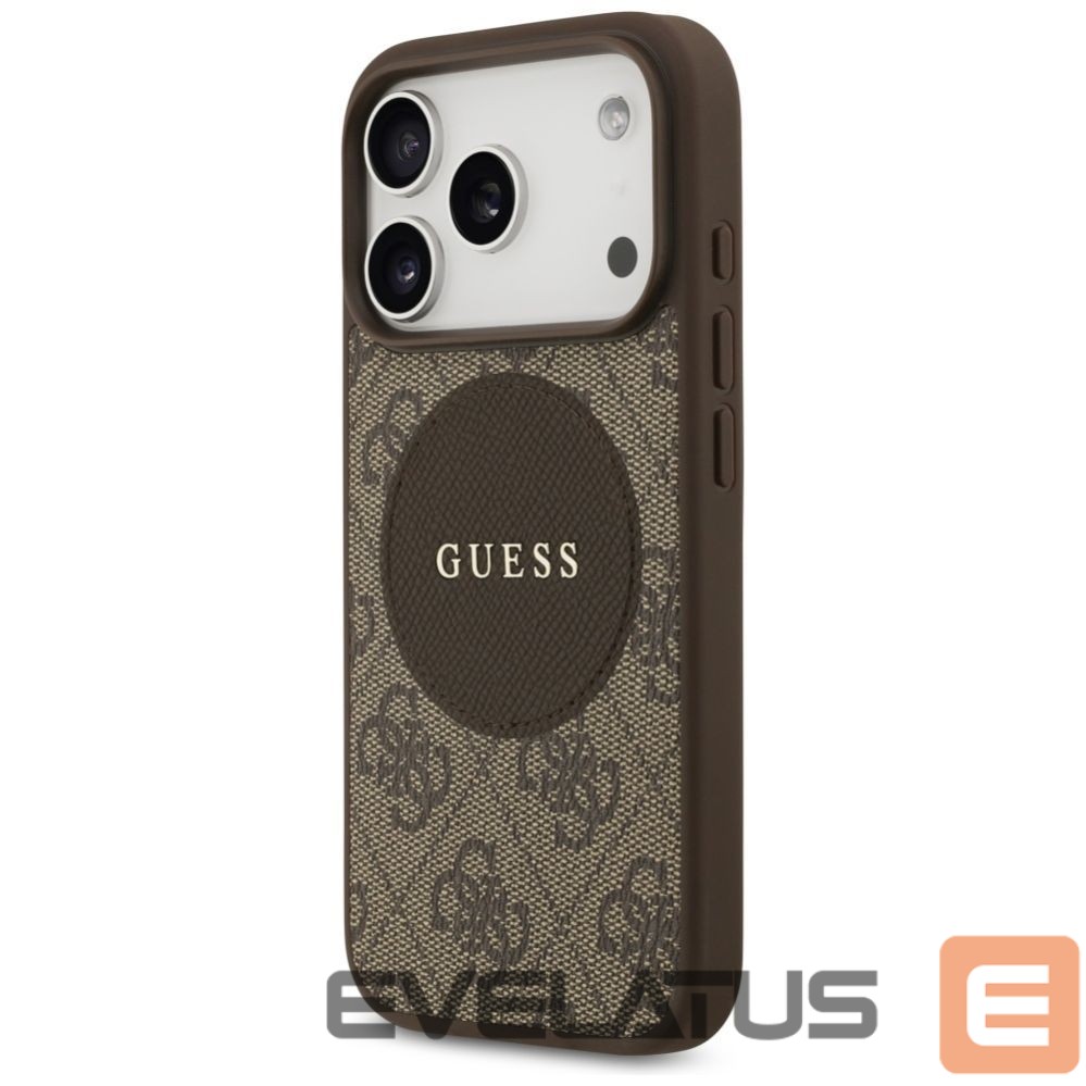 Kitos prekės Guess Guess 4G Circle Classic Logo MagSafe case for iPhone 17 Pro - brown