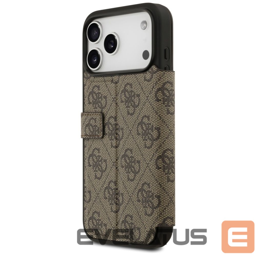 Kitos prekės Guess Guess Book 4G Metal Logo Case for iPhone 17 Pro Max - Brown