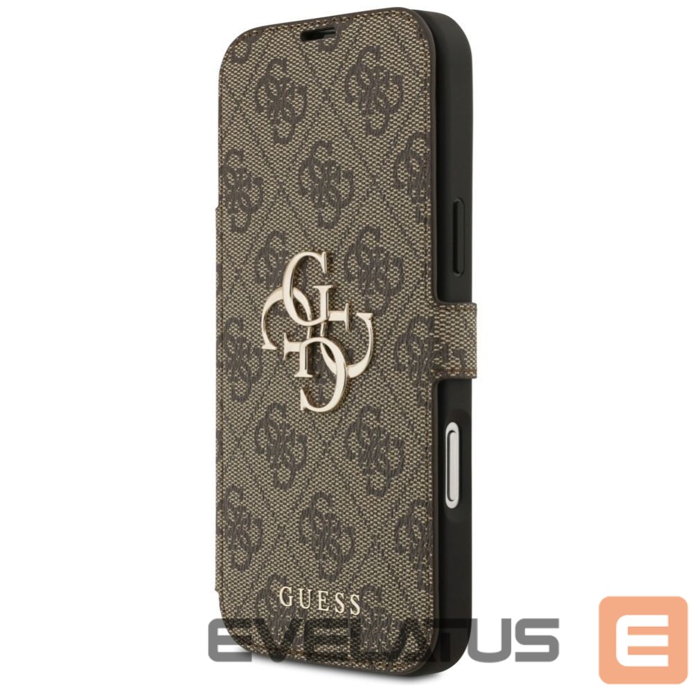 Kitos prekės Guess Guess Book 4G Metal Logo Case for iPhone 17 Pro Max - Brown