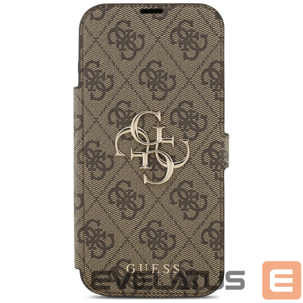 Kitos prekės Guess Guess Book 4G Metal Logo Case for iPhone 17 Pro Max - Brown