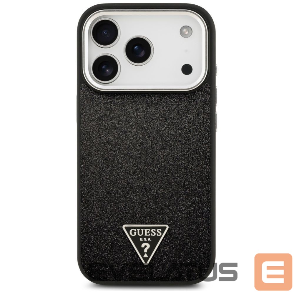 Kitos prekės Guess Guess Glitter Triangle Logo MagSafe Case for iPhone 17 Pro - Black