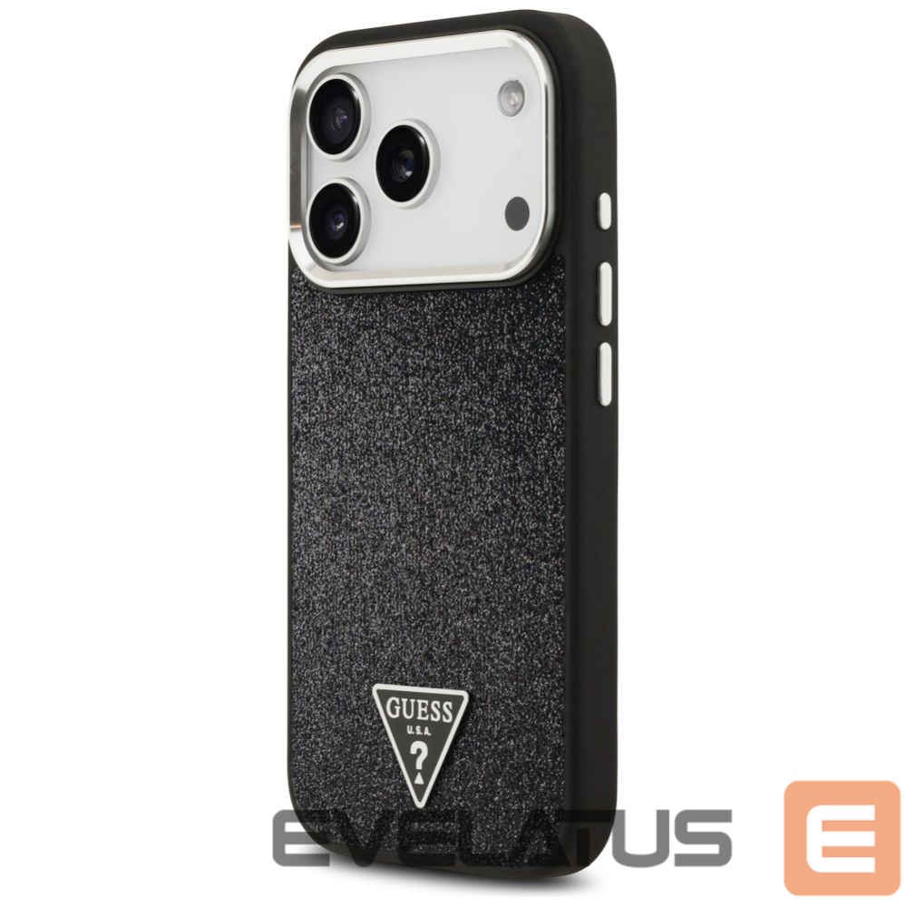 Kitos prekės Guess Guess Glitter Triangle Logo MagSafe Case for iPhone 17 Pro - Black