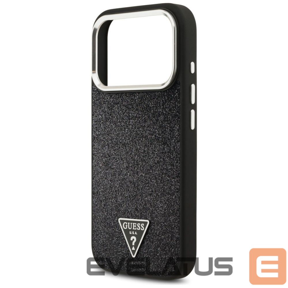 Kitos prekės Guess Guess Glitter Triangle Logo MagSafe Case for iPhone 17 Pro - Black