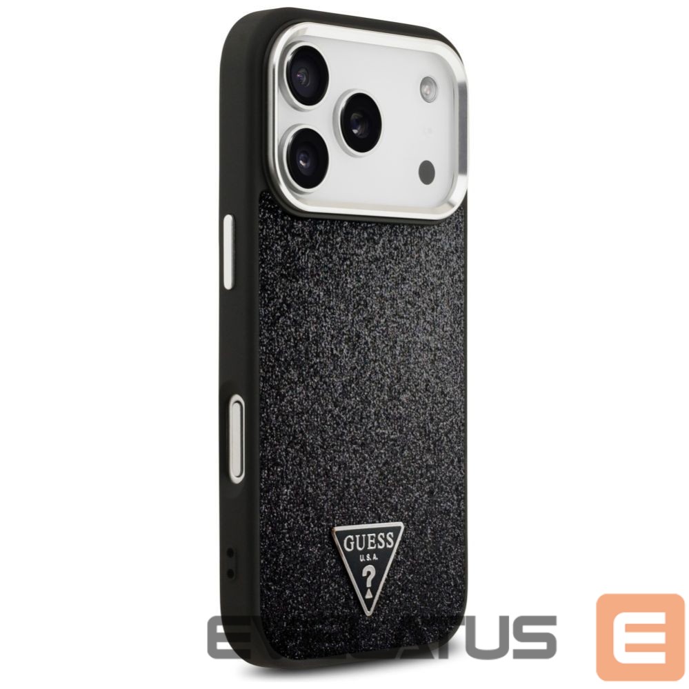 Kitos prekės Guess Guess Glitter Triangle Logo MagSafe Case for iPhone 17 Pro - Black