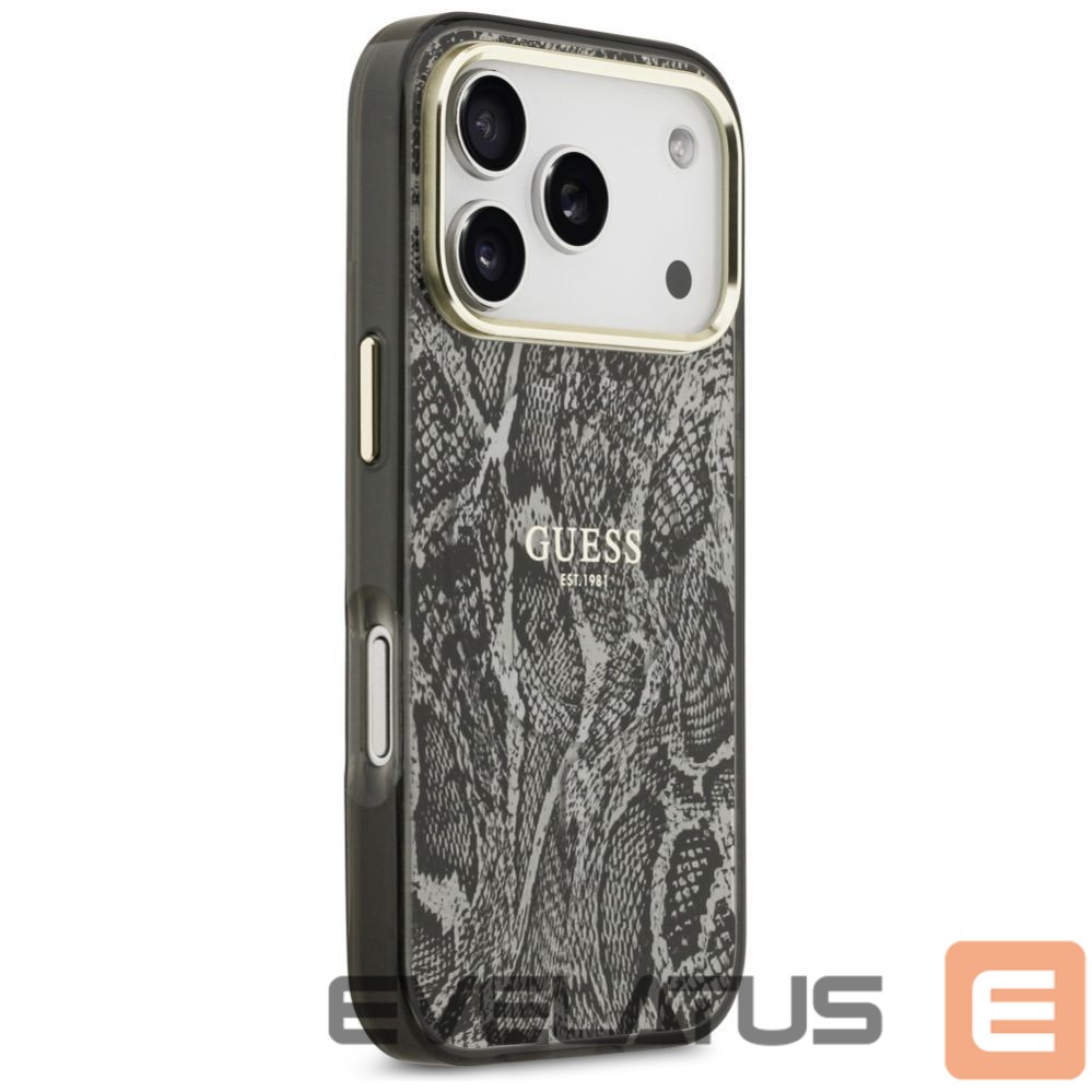 Kitos prekės Guess Guess Python Pattern MagSafe Case for iPhone 17 Pro - Black