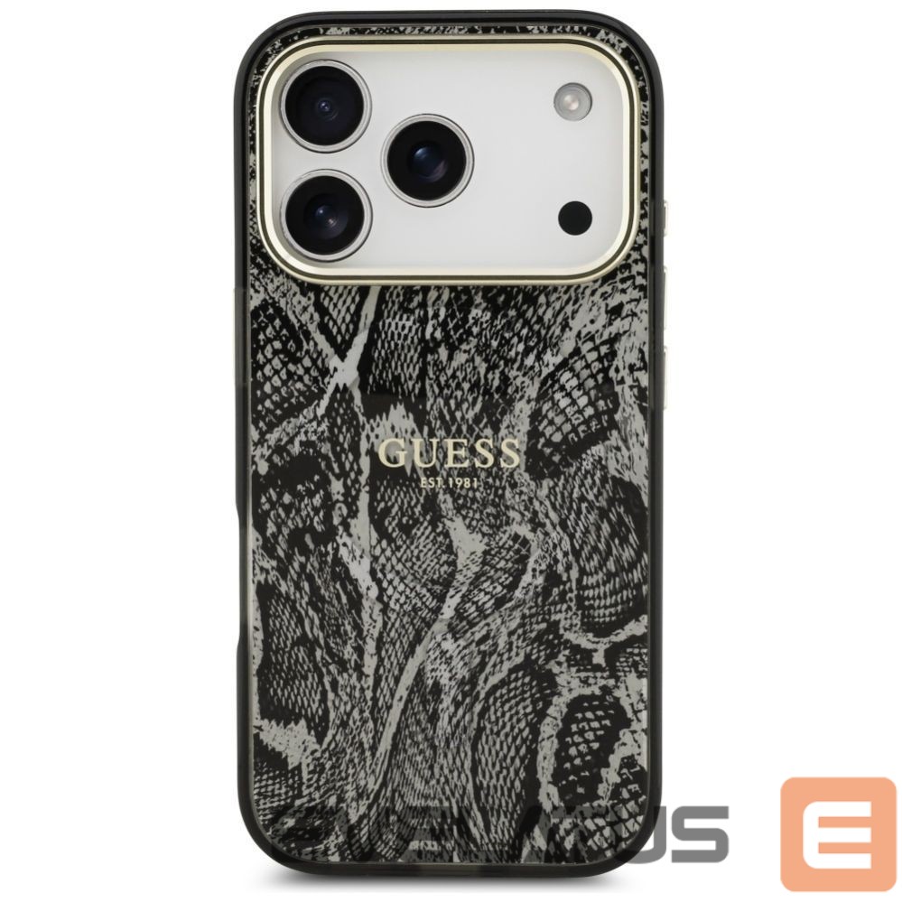 Kitos prekės Guess Guess Python Pattern MagSafe Case for iPhone 17 Pro - Black