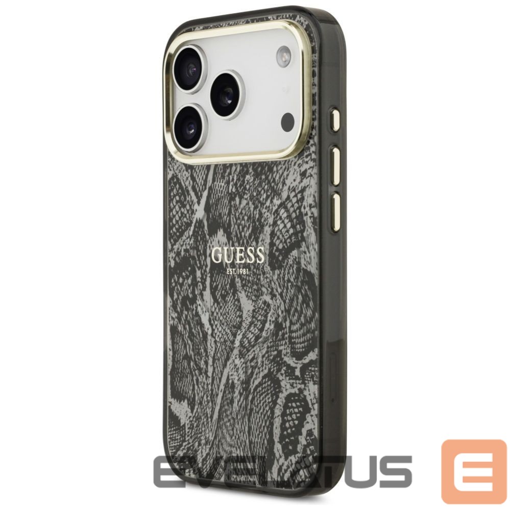 Kitos prekės Guess Guess Python Pattern MagSafe Case for iPhone 17 Pro - Black