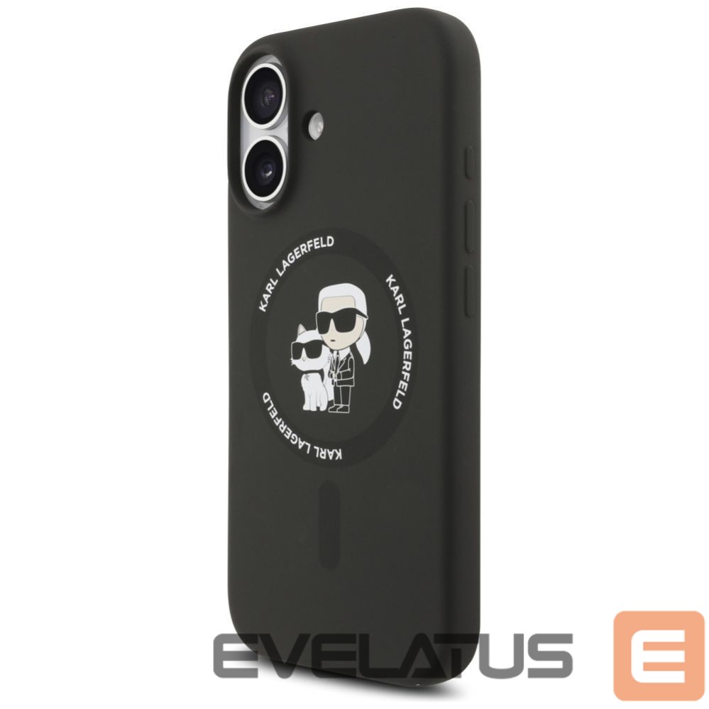 Kitos prekės Karl Lagerfeld Karl Lagerfeld Silicone Karl&Choupette Ring MagSafe Case for iPhone 17 - Black