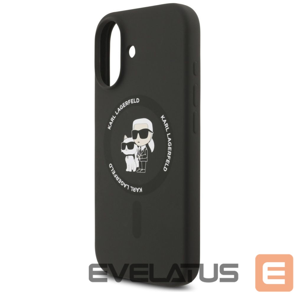 Kitos prekės Karl Lagerfeld Karl Lagerfeld Silicone Karl&Choupette Ring MagSafe Case for iPhone 17 - Black
