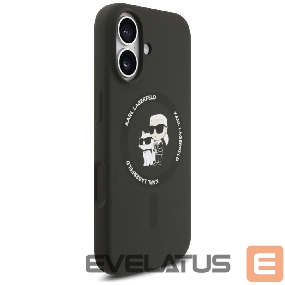 Kitos prekės Karl Lagerfeld Karl Lagerfeld Silicone Karl&Choupette Ring MagSafe Case for iPhone 17 - Black