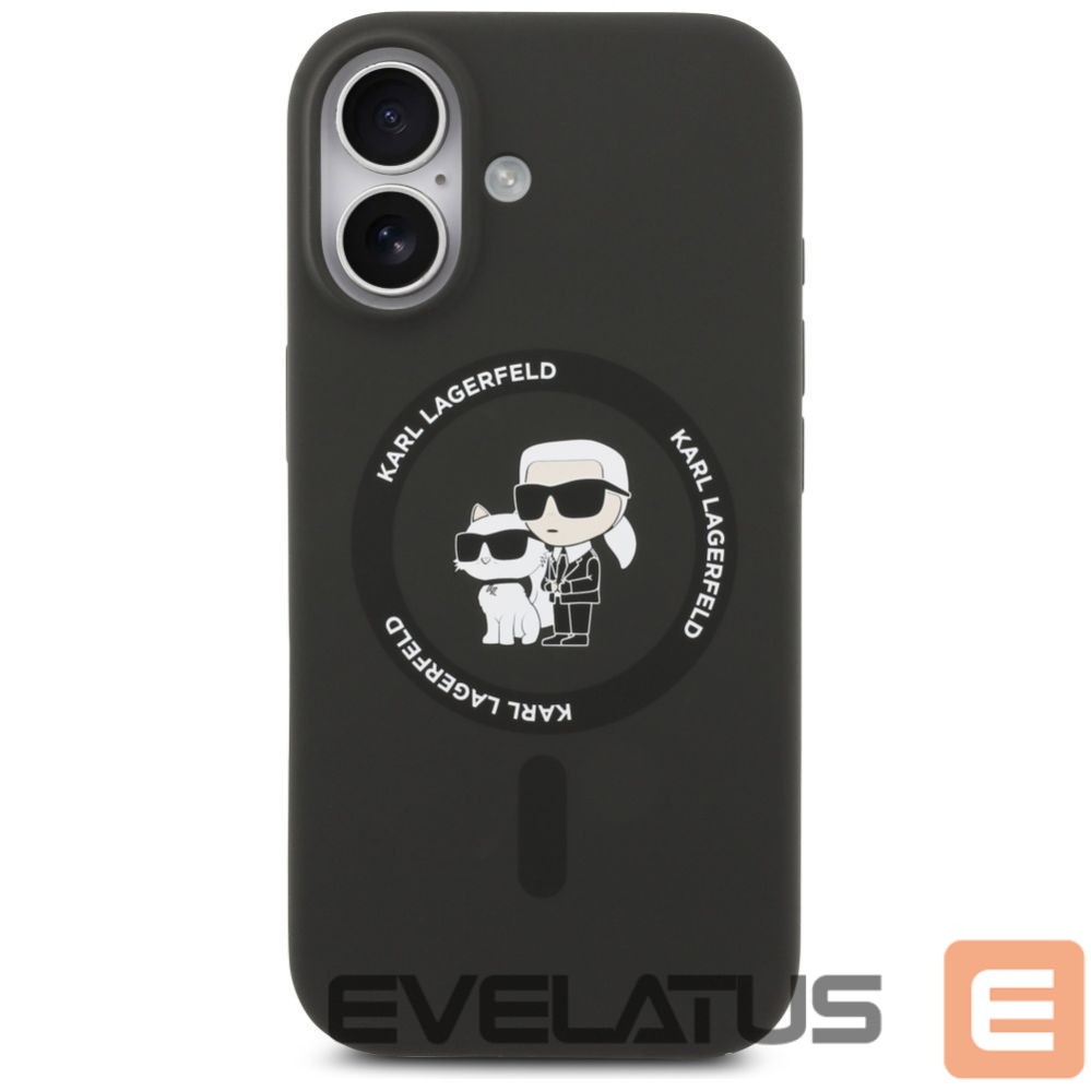 Kitos prekės Karl Lagerfeld Karl Lagerfeld Silicone Karl&Choupette Ring MagSafe Case for iPhone 17 - Black