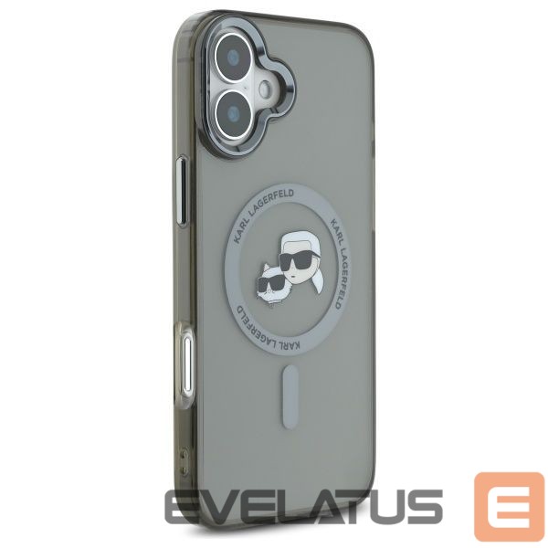 Kitos prekės Karl Lagerfeld Karl Lagerfeld IML Metal Karl&Choupette Head MagSafe Case for iPhone 16 - Black