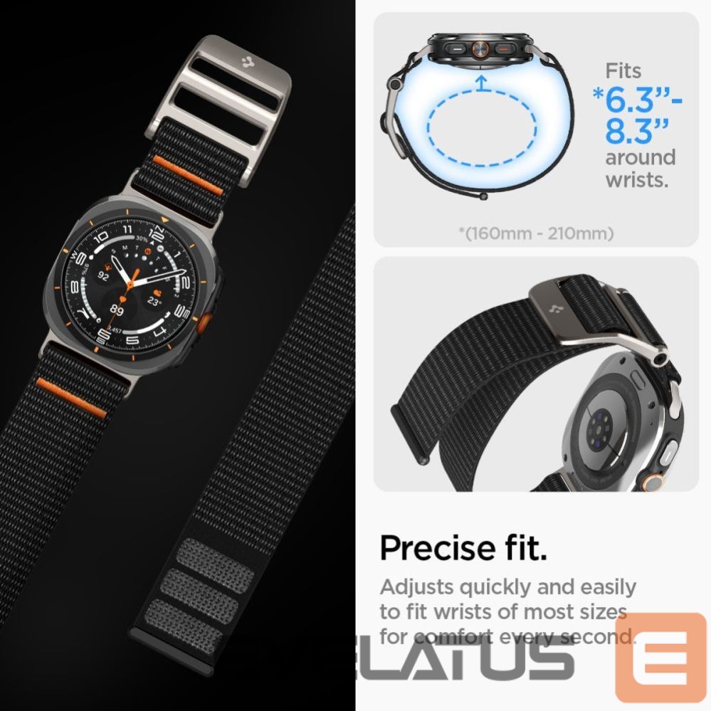 Kitos prekės Spigen Spigen DuraPro Strap for Samsung Galaxy Watch Ultra 47mm - Black