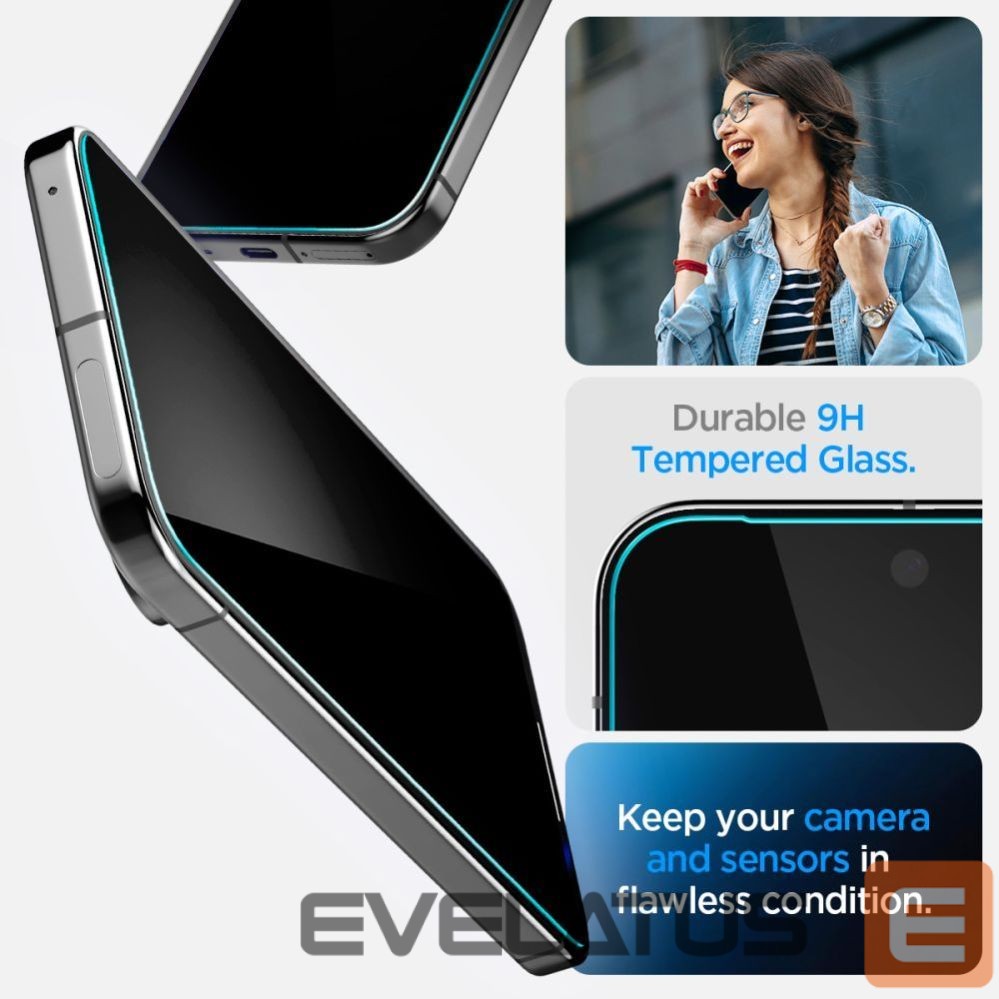 Kitos prekės Spigen Spigen Glas.TR "Ez Fit" Privacy HD 2-pack privacy glass for Google Pixel 9 / 9 Pro
