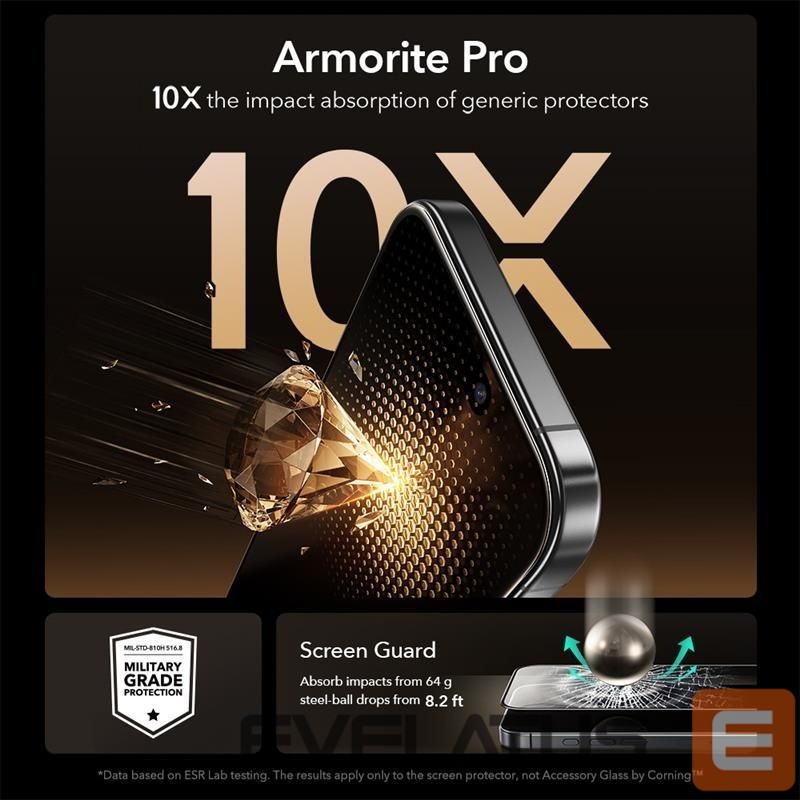 Kitos prekės ESR ESR UltraFit Armorite Pro Tempered Glass for iPhone 16 Pro / 17 - Transparent