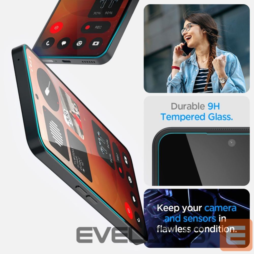 Kitos prekės Spigen Spigen Glas.tR EZ Fit Tempered Glass for Nothing Phone 3A / 3A Pro - Transparent