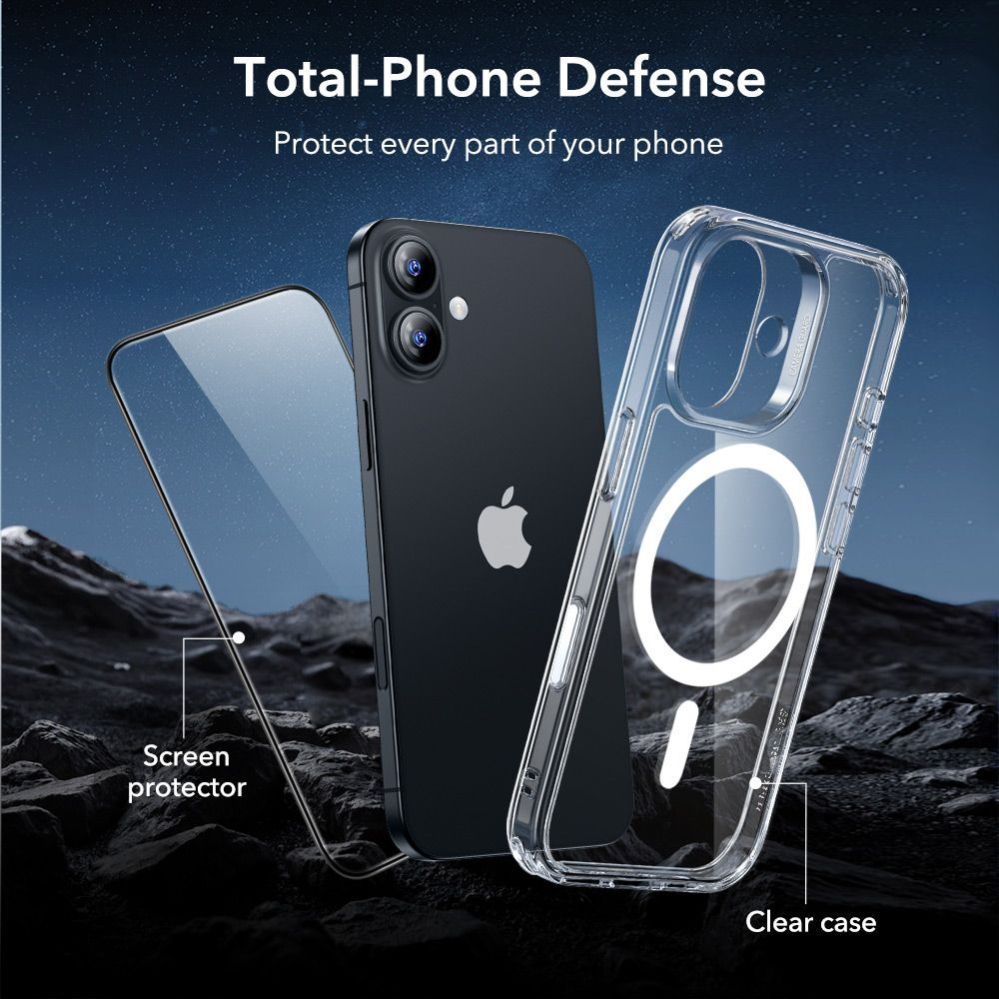 Kitos prekės ESR ESR Classic Hybrid MagSafe + Tempered Glass Set for iPhone 17 - Clear