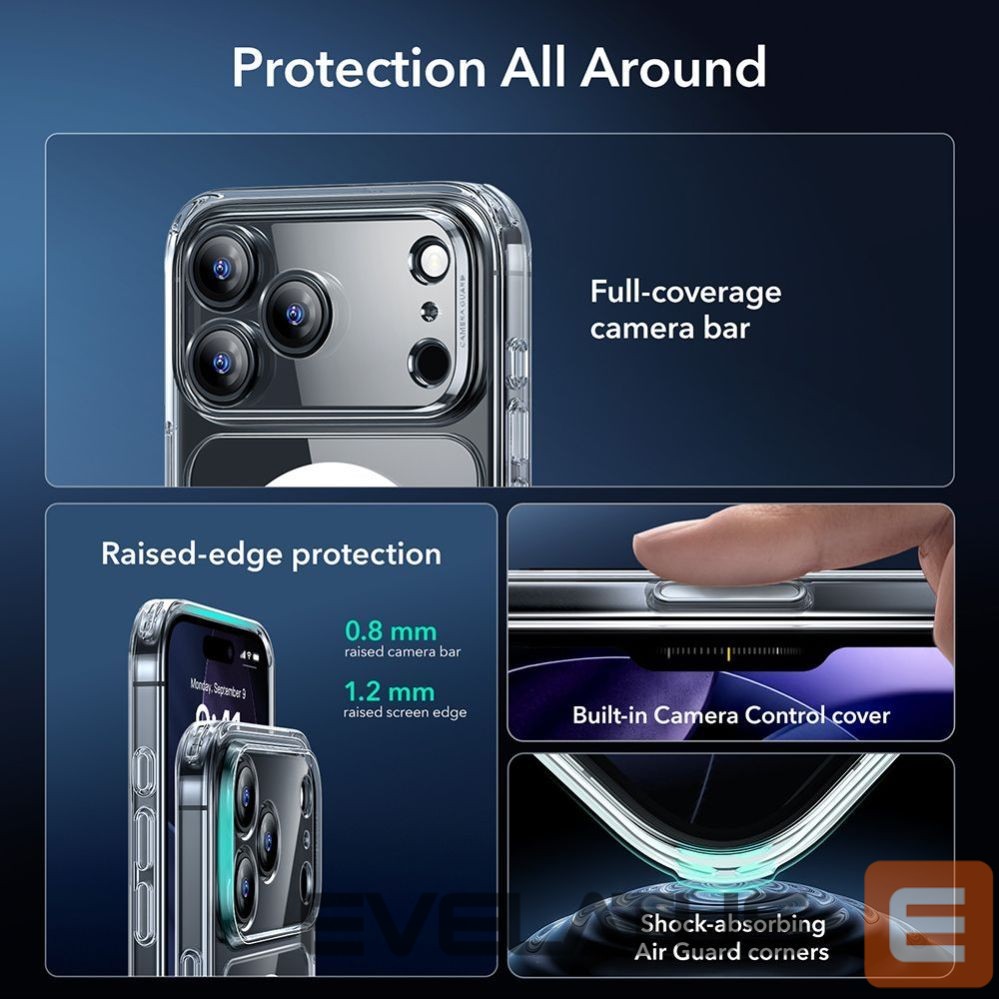 Kitos prekės ESR ESR Classic Hybrid MagSafe + Tempered Glass Set for iPhone 17 Pro Max - Clear