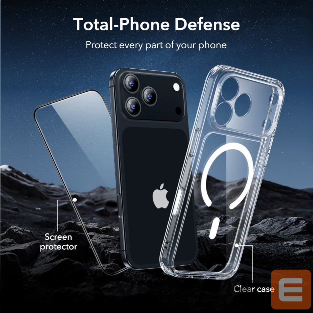 Kitos prekės ESR ESR Classic Hybrid MagSafe + Tempered Glass Set for iPhone 17 Pro Max - Clear