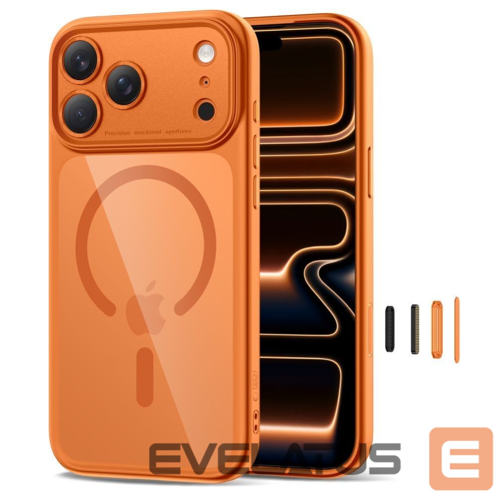 Kitos prekės Tech-Protect Tech-Protect Magpeak Magsafe CC Case for iPhone 17 Pro - Transparent Orange