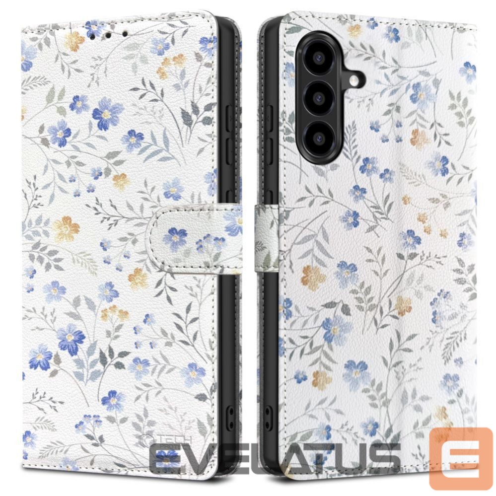 Kitos prekės Tech-Protect Tech-Protect Wallet Case for Samsung Galaxy A56 5G - White Daisies