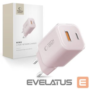 Kitos prekės Tech-Protect  Tech-Protect NCM33W 2-port PD33W/QC3.0 wall charger - pink 