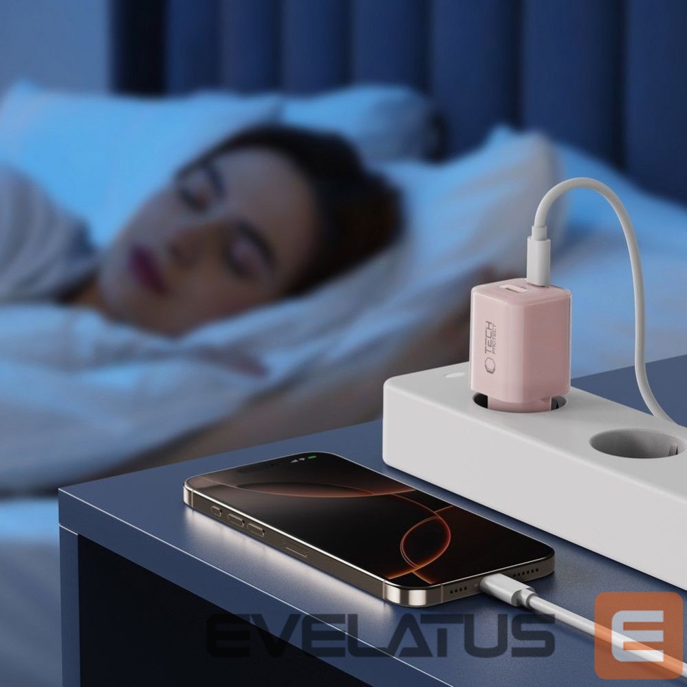Kitos prekės Tech-Protect Tech-Protect NCM33W 2-port PD33W/QC3.0 wall charger - pink