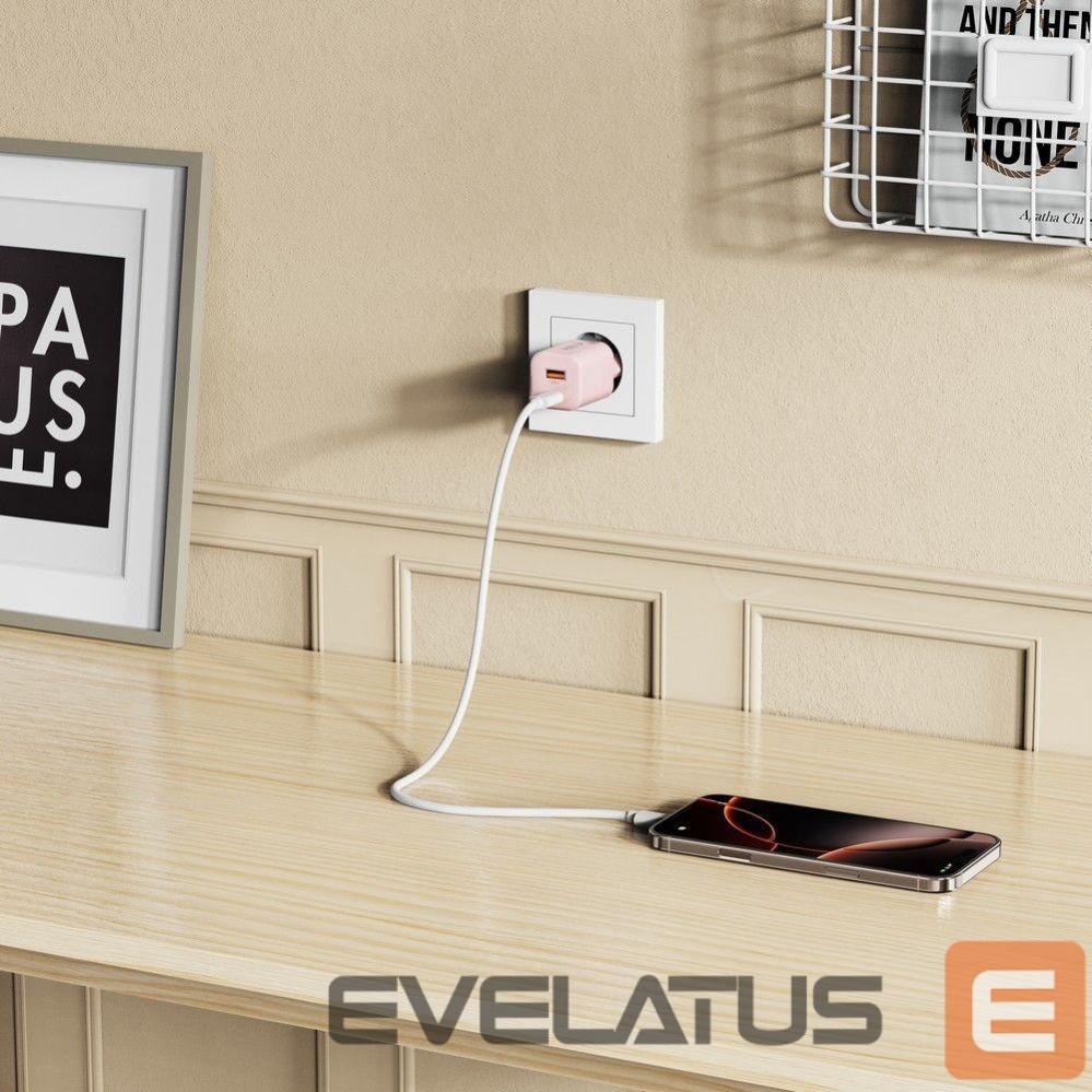 Kitos prekės Tech-Protect Tech-Protect NCM33W 2-port PD33W/QC3.0 wall charger - pink