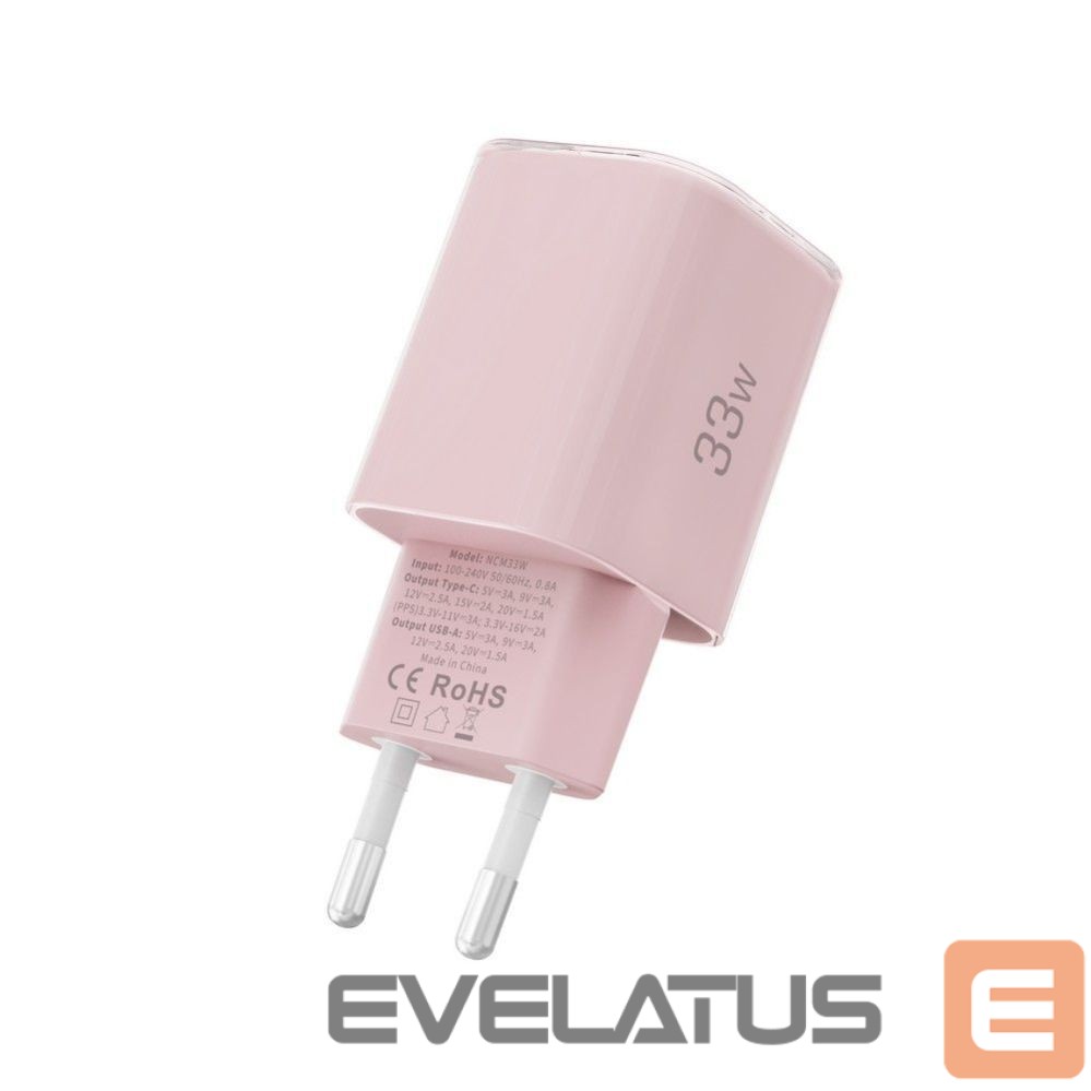 Kitos prekės Tech-Protect Tech-Protect NCM33W 2-port PD33W/QC3.0 wall charger - pink
