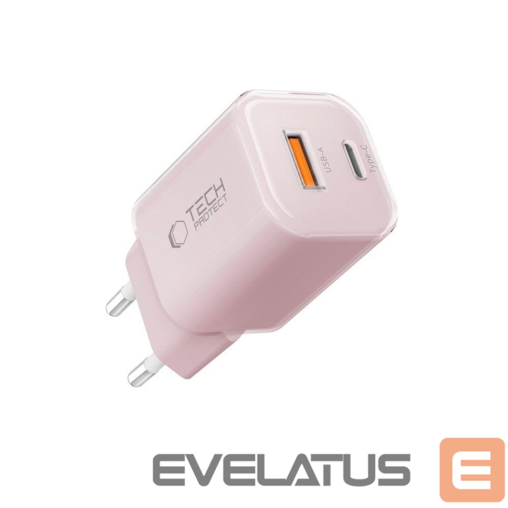 Kitos prekės Tech-Protect Tech-Protect NCM33W 2-port PD33W/QC3.0 wall charger - pink