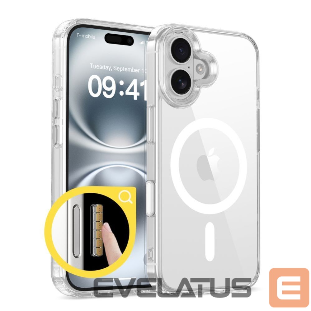 Kitos prekės Tech-Protect Tech-Protect Flexair Hybrid CC Magsafe iPhone 16 Case - Clear