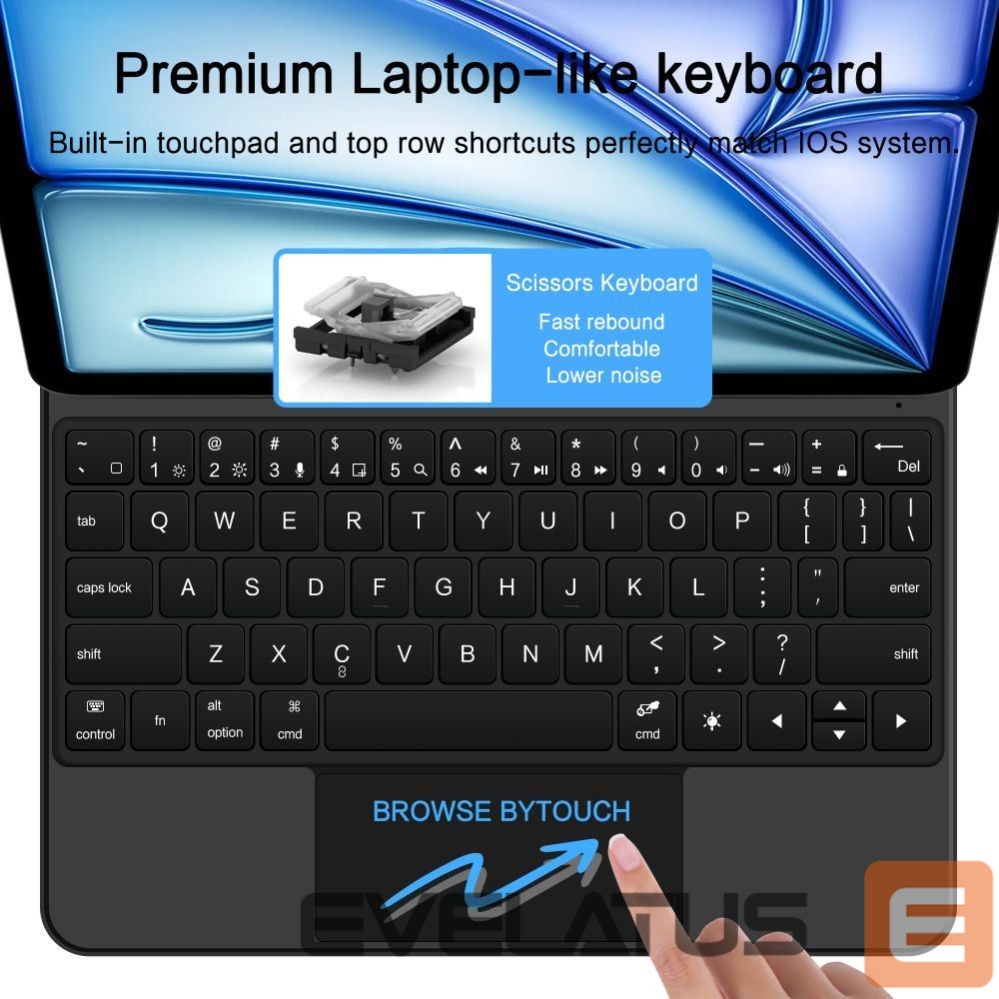 Kitos prekės Tech-Protect Tech-Protect Smartcase Magnetic with Keyboard for iPad Air 10.9” (2020/2022) / 11” (2024/2025/2026) - Black