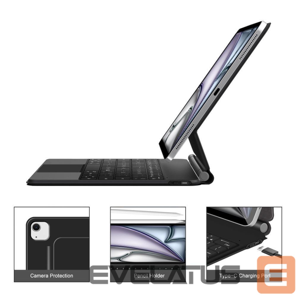Kitos prekės Tech-Protect Tech-Protect Smartcase Magnetic with Keyboard for iPad Pro 12.9” (2020 /2021/2022) / 13” (2024/2025/2026) - Black