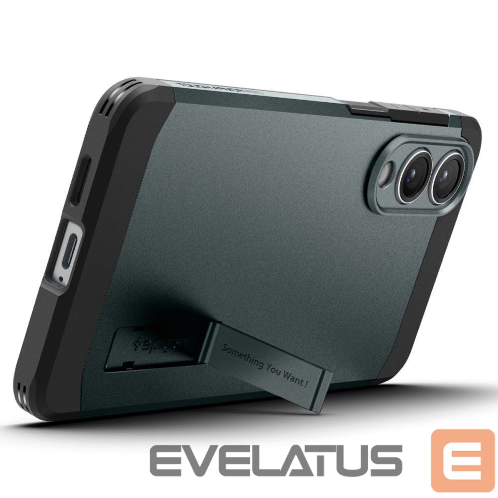 Kitos prekės Spigen Spigen Tough Armor MagSafe Case for Samsung Galaxy S25 Edge - Green/Black