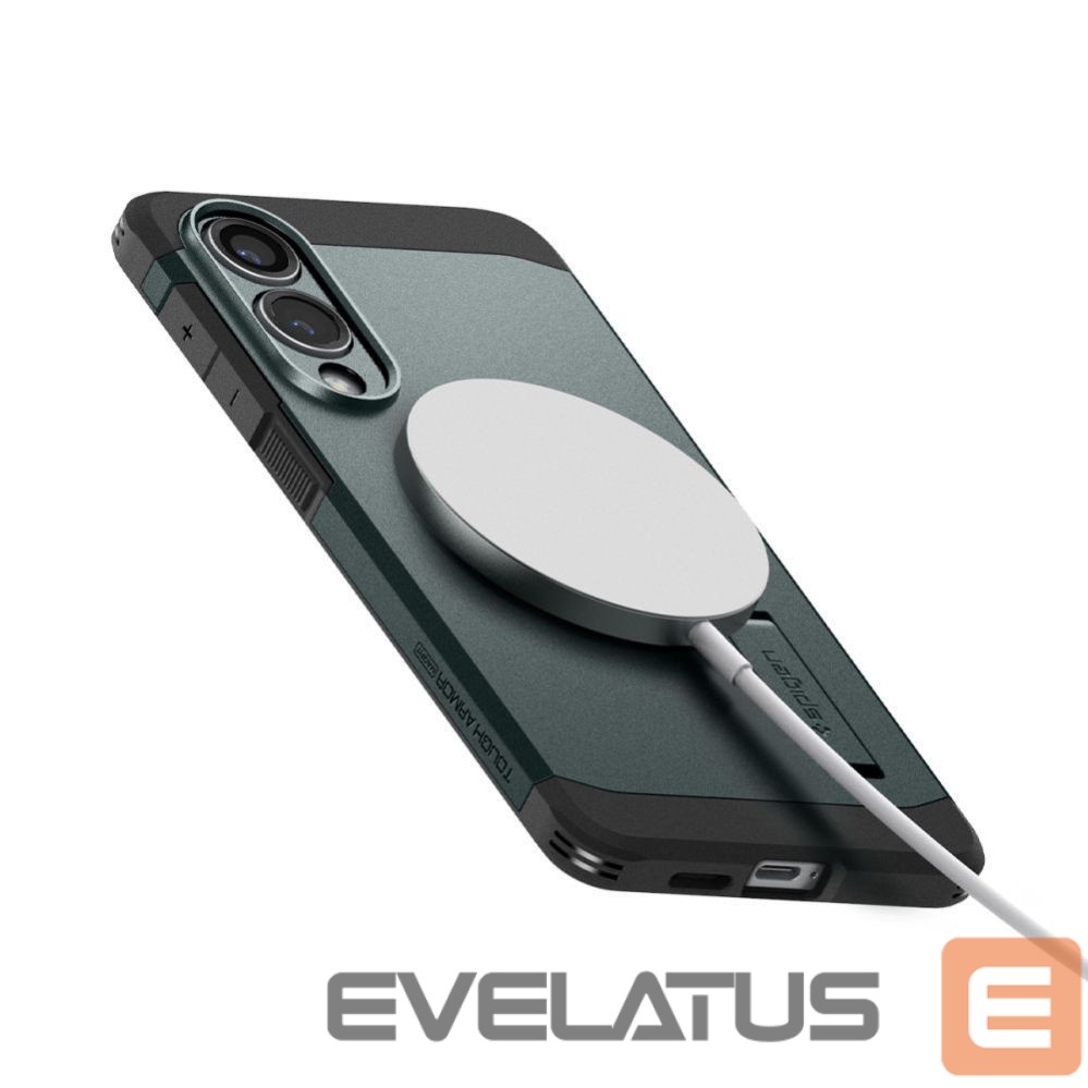 Kitos prekės Spigen Spigen Tough Armor MagSafe Case for Samsung Galaxy S25 Edge - Green/Black