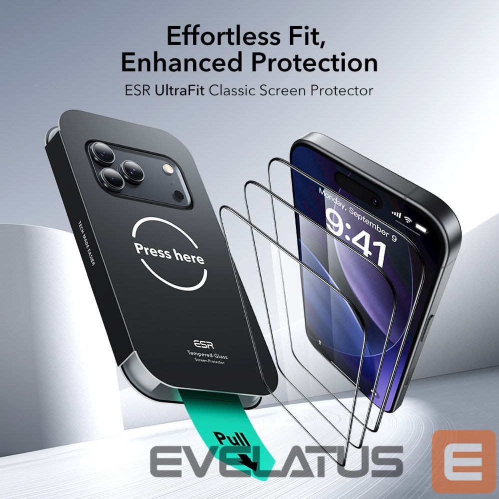 Kitos prekės ESR ESR UltraFit Tempered Glass 2-pack for iPhone 17 Pro Max - transparent