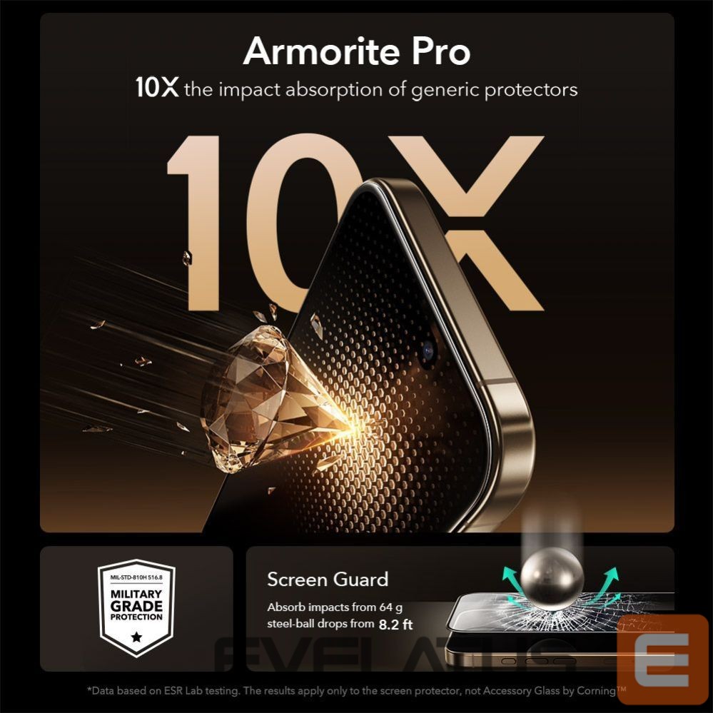 Kitos prekės ESR ESR UltraFit Armorite Pro Tempered Glass for iPhone 17 Pro - Clear