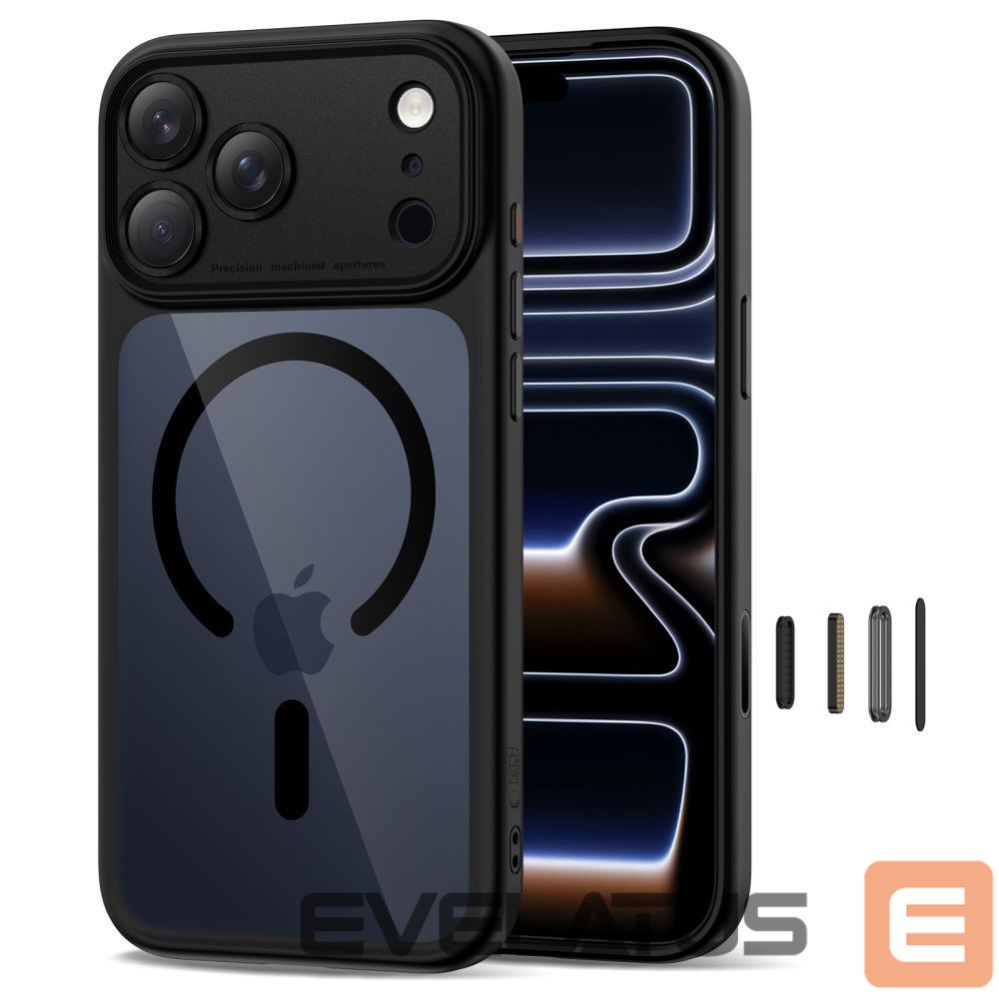 Kitos prekės Tech-Protect Tech-Protect Magpeak Magsafe CC Case for iPhone 17 Pro Max - Clear Black