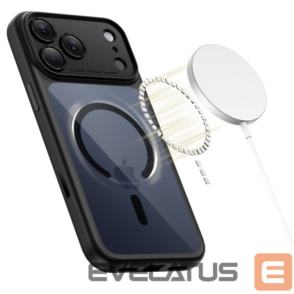 Kitos prekės Tech-Protect Tech-Protect Magpeak Magsafe CC Case for iPhone 17 Pro - Clear Black