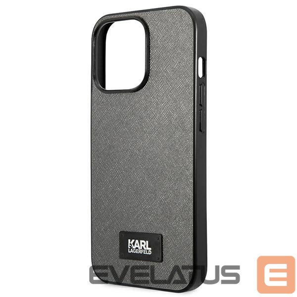 Kitos prekės Karl Lagerfeld Karl Lagerfeld Saffiano Plaque Case for iPhone 13 Pro Max 6.7" - Silver