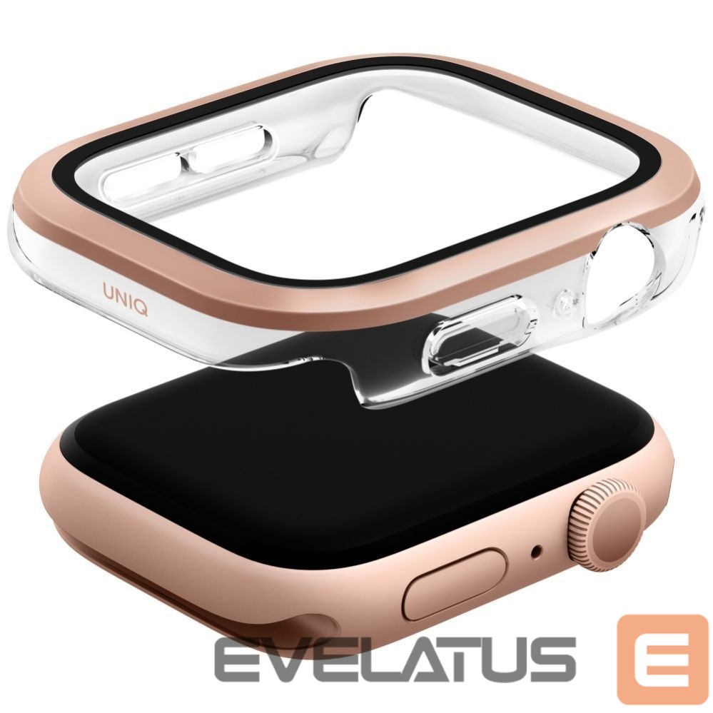 Kitos prekės UNIQ Uniq Voute Tempered Glass Case for Apple Watch 10 46mm - Rose Gold