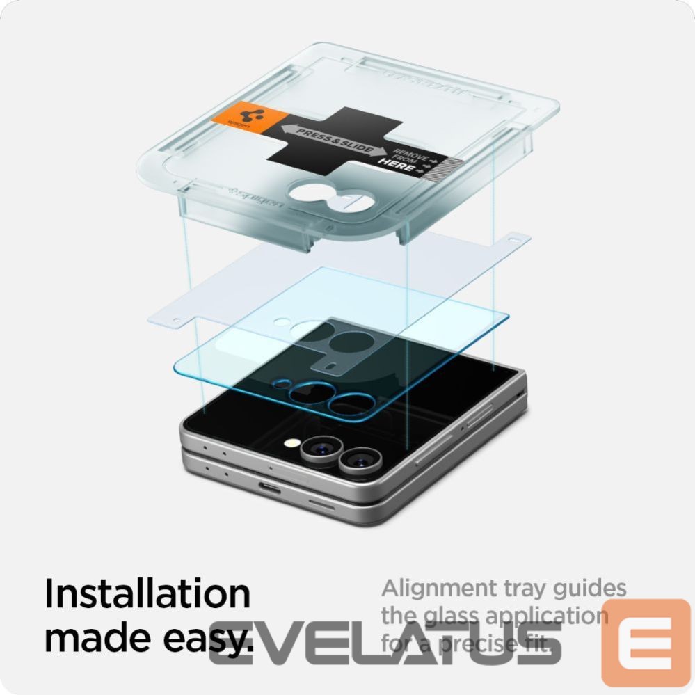 Kitos prekės Spigen Spigen Glas.TR EZ Fit HD Tempered Glass 2-pack for Samsung Galaxy Z Flip 7 - Transparent